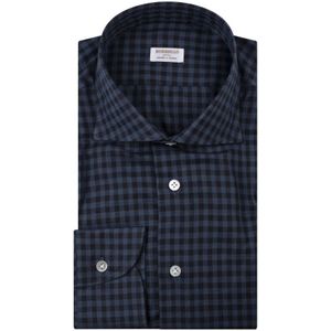 Borriello Napoli, Heren, Overhemden, Blauw, Maat: 4XL Katoen,