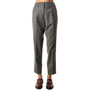 Weekend Max Mara, Dames, Broeken, Grijs, Maat: XL Wol,