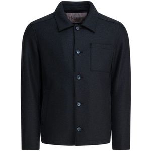 Herno, Heren, Jassen, Blauw, Maat: S Wol,