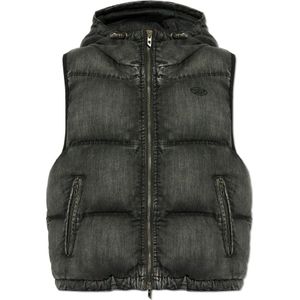 Diesel, Dames, Jassen, Zwart, Maat: XS Denim,