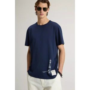 Woolrich, Heren, Tops, Blauw, Maat: L Katoen,