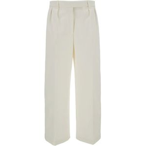 Thom Browne, Dames, Broeken, Wit, Maat: XS Katoen,