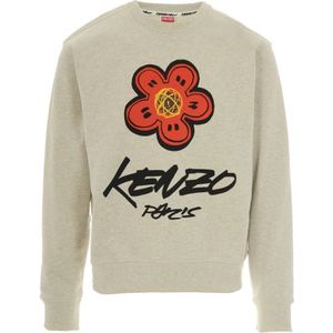 Kenzo, Heren, Sweatshirts & Hoodies, Beige, Maat: S Katoen,