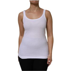 Dolce & Gabbana - Witte Mouwloze Tanktop - Dames - Katoen