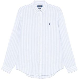 Polo Ralph Lauren, Heren, Overhemden, Blauw, Maat: XL Linnen,