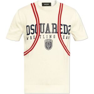 Dsquared2, Heren, Tops, Beige, Maat: S Katoen,