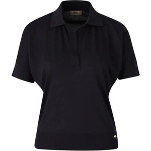 Herno, Dames, Tops, Zwart, Maat: S Katoen,