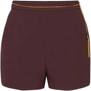 Elisabetta Franchi, Dames, Korte broeken, Rood, Maat: XS Leer,