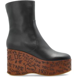 Chloé, Dames, Schoenen, Zwart, Maat: 38 1/2 EU Leer,