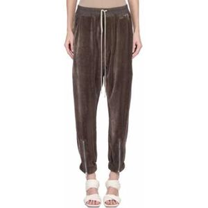 Rick Owens, Dames, Broeken, Bruin, Maat: M Velours,