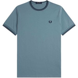 Fred Perry, Heren, Tops, Blauw, Maat: S