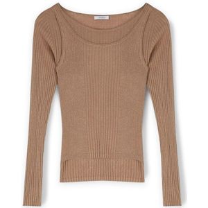 Motivi, Dames, Truien, Bruin, Maat: S Viscose,