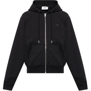 Ami Paris, Heren, Sweatshirts & Hoodies, Zwart, Maat: XL Katoen,