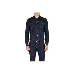 Dsquared2 Stijlvolle Denim Jack , Blue , Heren , Maat: M