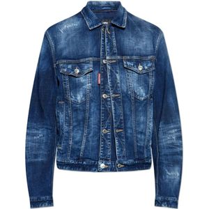 Dsquared2, Heren, Jassen, Blauw, Maat: M Denim,