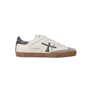 Premiata Steven Logo Groene Sneakers , White , Heren , Maat: 44 EU