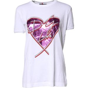 Dolce & Gabbana - Pullover T-shirt - Wit - Katoen - Korte Mouwen