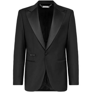 Philipp Plein, Heren, Jassen, Zwart, Maat: M Wol,