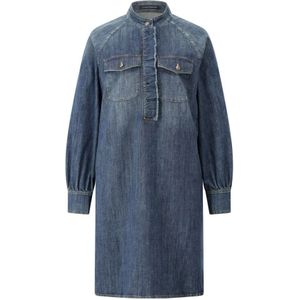 Luisa Cerano, Dames, Jurken, Blauw, Maat: XS Denim,
