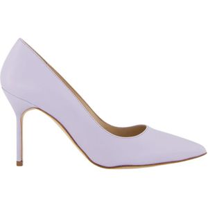 Manolo Blahnik, Dames, Schoenen, Paars, Maat: 39 1/2 EU Leer,