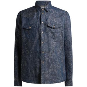 Etro, Heren, Overhemden, Blauw, Maat: L