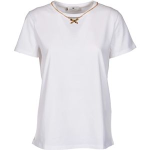 Elisabetta Franchi, Dames, Tops, Wit, Maat: M Katoen,