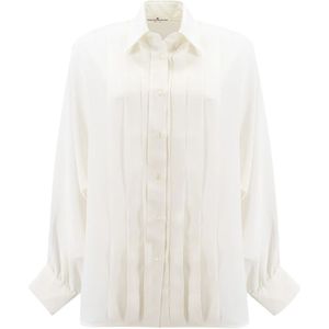 Ermanno Scervino, Dames, Blouses & Shirts, Wit, Maat: 3XS Zijde,