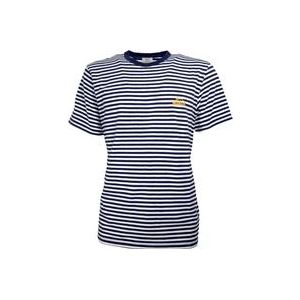 Woolrich Zachte en comfortabele gestreepte blauwe T-shirt , Blue , Dames , Maat: M