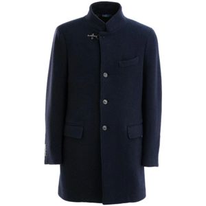 Fay, Heren, Mantels, Blauw, Maat: 2XL Wol,