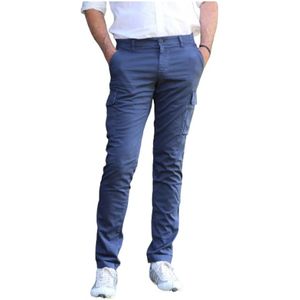 Mason's, Heren, Broeken, Blauw, Maat: L Katoen,