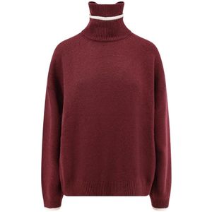 Brunello Cucinelli, Dames, Truien, Rood, Maat: L Kasjmier,