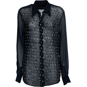 Dries Van Noten, Dames, Blouses & Shirts, Blauw, Maat: M Viscose,