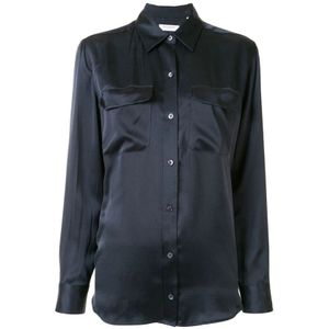 Equipment, Dames, Blouses & Shirts, Blauw, Maat: S Zijde,