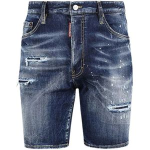 Dsquared2, Heren, Korte broeken, Blauw, Maat: 2XL Denim,