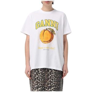 Ganni, Dames, Tops, Wit, Maat: S