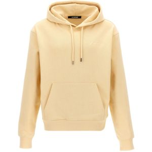 Jacquemus, Heren, Sweatshirts & Hoodies, Beige, Maat: 2XL Katoen,
