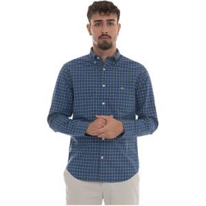 Gant, Heren, Overhemden, Blauw, Maat: L Katoen,