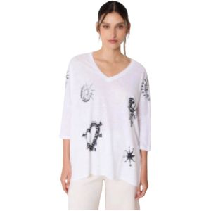 Notshy, Dames, Truien, Wit, Maat: XS Linnen,