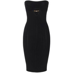 Elisabetta Franchi, Dames, Jurken, Zwart, Maat: XS Zijde,