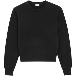 Saint Laurent, Dames, Sweatshirts & Hoodies, Zwart, Maat: M Katoen,