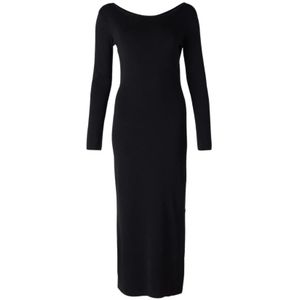 Tricot jurk - Effen - 7/8 lengte - Aansluitende pasvorm - Lange mouw