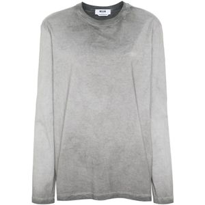 Msgm, Dames, Tops, Grijs, Maat: S