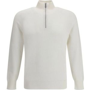 Brunello Cucinelli, Heren, Truien, Wit, Maat: XL Katoen,