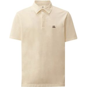 C.p. Company - Stretch Piquet Polo - Wit - Katoen - Korte Mouwen