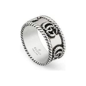 Gucci Ybc627729001 - 925 Sterling Zilveren Ring met Double G Detail , Gray , Dames , Maat: 52 MM