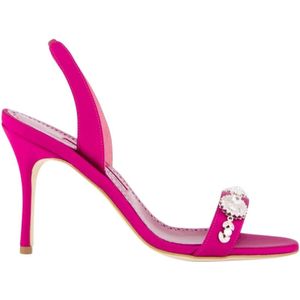Manolo Blahnik, Dames, Schoenen, Roze, Maat: 36 EU Satijn,