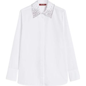 Max Mara Studio, Dames, Blouses & Shirts, Wit, Maat: 3XS Katoen,