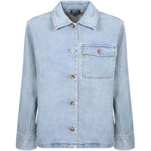 A.p.c., Dames, Jassen, Blauw, Maat: XS Katoen,