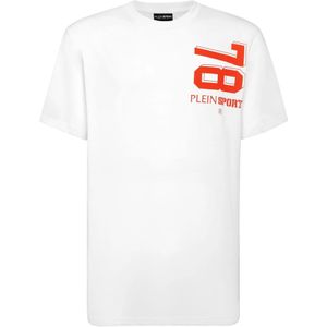 Plein Sport, Heren, Tops, Wit, Maat: M Katoen,