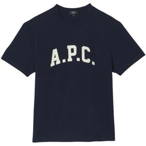 A.p.c., Heren, Tops, Blauw, Maat: XL Katoen,